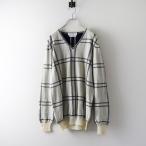 イタリア製 サルヴァトーレ フェラガモ Salvatore Ferragamo バージンウール チェック ニット セーター L｜ホワイト //【2400014811988】