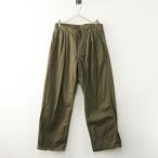 ショッピングアーメン アーメン ARMEN コットン タック ヘリンボーン ワイドパンツ 1｜カーキグリーン ボトムス ロング【2400014813920】