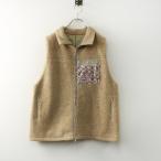 美品 2023年 アデュートリステス ADIEU TRISTESSE リバティプリントパッチワークボアベスト ベージュ┃フリース【2400014822946】