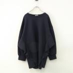 [ время ограничено цена ]2024AW большой размер rose Tiara Rose Tiara оборка широкий тянуть over 42I темно-синий tops тренировочный длинный рукав [2400014886955]