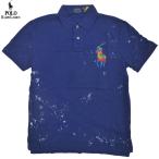 Polo Ralph Lauren Custom Slim Fit Big Pony Splatter Mesh Polo ラルフローレン ポロシャツ 半袖 スプラッター ペイント 鹿の子地 マルチ【ゆうパケット対応】