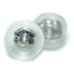 Yahoo! Yahoo!ショッピング(ヤフー ショッピング)プラチナ ピアスキャッチ シリコン ダブルロック 筒型形状 Sサイズ 両耳 ペア 2個入り