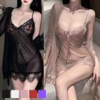 セクシーランジェリー レディース ベビードール ガウン Tバック セット 勝負 下着 ローブ キャミソール レース 過激下着 透け感 スケスケ せくシ ランジェリー