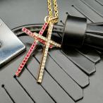  двойной Cross очарование колье черный хром Gold розовое золото мужской женский унисекс подвеска цепь аксессуары 