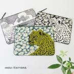 イヌイ エディションズ INOUI EDITIONS POUCH/POCHETTE アニマル柄 プリント 帆布 キャンバス 綿 コットン マチなし 薄型 ポーチ クラッチバッグ PM15P