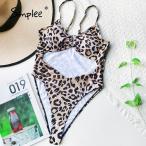  моно kini sexy пустой . наружный купальный костюм леопард Leopard принт One-piece костюм - ikatto Vintage кнопка выше плавание пляж одежда 