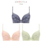 ショッピング上下セット セール33％OFF (アモスタイル)AMOSTYLE エントリーコレクション 3/4カップブラ＆ショーツセットフローティングフラワー(B,C,Dカップ) AMST507 WHU + Mini JX