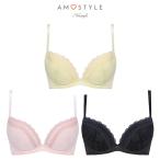 まとめ買い対象 WEB限定セール (アモスタイル)AMOSTYLE エントリーコレクション 寄せブラ&ショーツセット クワイエットフリル(B,C,D,Eカップ) AMST510