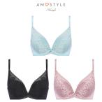 期間限定セール (アモスタイル)AMOSTYLE 夢みるブラ DeepV ブラ＆ショーツセット ブルーミングペタルス(E,Fカップ) AMST1450