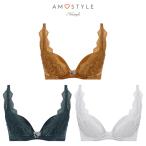 まとめ買い対象 WEB限定セール (アモスタイル)AMOSTYLE チャーミングラマー スリムライン DeepV ブラジャー スノークイーン(E,F,Gカップ) AMST1452 WHU JX