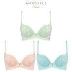 セール (アモスタイル)AMOSTYLE チャーミングラマー 脇高 エアリー ブラジャー ダズリングサマー(B,C,Dカップ) AMST1472 WHU JX