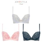 まとめ買い対象 (アモスタイル)AMOSTYLE きゅっと寄せブラ ブラジャー レイヤードペタル(B,C,Dカップ) AMST1514 WHU JX