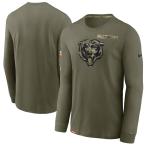 ナイキ メンズ Tシャツ ロンT 長袖 Chicago Bears Nike 2021 Salute To Service Performance Long Sleeve T-Shirt - Olive