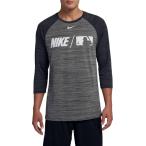 ナイキ メンズ 野球 Tシャツ Nike Men's Dry MLB 3/4 Sleeve Baseball T-Shirt - Black/Charcoal Heather