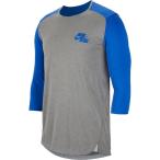 ナイキ メンズ 野球 Tシャツ Nike Men's 3/4 Sleeve Baseball Top - Tm Ryl/Dk Gry Hthr/Gm Ryl