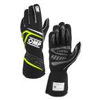OMP перчатка для гонок [FIA легализация ] FIRST GLOVES MY2025 FIA легализация (8856-2018 стандарт ) черный / флуоресценция желтый (178)