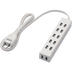 エレコム ELECOM シャッタータップ flecc barra 6個口 1.0m ホワイト T-NFL01-2610WH 期間限定 ポイント10倍