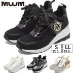 ショッピングレースアップ ムーム レディース レースアップ スニーカー 2101 BL WH MUUM LACEUP SNEAKER 厚底 ウェッジソール ヒール高さ7.8cm