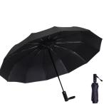 ショッピング折りたたみ傘 折りたたみ傘 折り畳み傘 自動開閉 メンズ 晴雨兼用 大きい 日傘 風に強い 強風 黒 12本骨 強い