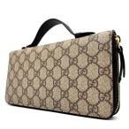 GUCCI グッチ 長財布 トラベルウォレット オーガナイザー GGスプリーム ラウンドファスナー メンズ レディース ビジネス 大容量 PVC レザー 431714