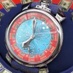 GAGA MILANO ガガミラノ メンズ 腕時計 マヌアーレ48 ラスベガス カジノ 009/300 限定品 美品 稼働品 箱付き シルバー ブルー