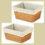 『芒草』ドット柄の布付き四角タイプ収納「42×33.5×21.5cm」／２種類