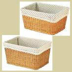 まとめ買い特価12P『芒草』ドット柄の布付き四角タイプ収納「51.5×36.5×28cm」／２種類