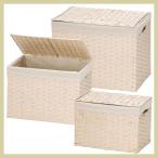 『ペーパー』蓋・布付きの四角タイプ収納３Ｐセット（Ａ）／グレー