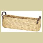 『ウォーターヒヤシンス』楕円タイプバスケット（両手持ち）「60×17×17cm」（ヌード）／ナチュラル