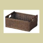 まとめ買い特価8P『ラタン』四角タイプ収納（両手持ち）「38×28×16cm」／ダークブラウン