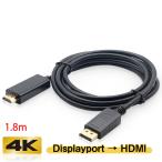 Displayport to HDMI 変換 ケーブル 1.8m dp hdmi 4K アダプタ オス DP HDMI ケーブルディスプレイポート ケーブル アダプター PC モニター ディスプレー接続