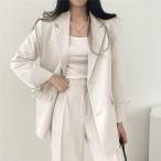 スーツセットレディースビジネススーツパンツセット事務服2点セット着痩せフォーマルオフィス春秋新作大人かわいいきれいめで仕事にも最適な一着