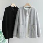  кардиган женский tops кардиган перо ткань длинный рукав круглый вырез вырез лодочкой передний открытие тренировочный футболка с карманом body type покрытие свободно весна осень 