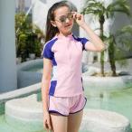 スクール水着女の子セパレート2点セットパッド付きピークル中学生/小学生/高校生キッズガールズスイミング動きやすい水着学校用にもフィットネスにも