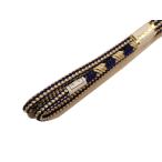 長尺正絹帯締め「紺色とベージュ色」