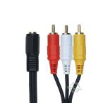 4極3.5mm-RCA変換ケーブル 4極3.5mmL/V/G/R結線(メス)-RCA(オス)赤・白・黄 長さ:30cm カーナビ・ドラレコ 車載機器等 COMON 435F-RM3