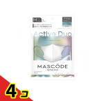 ショッピングマスコード MASCODE マスコード 3Dマスク アクティブデュオ AD M 01シルバーホワイト×グレー紐 7枚入  4個セット