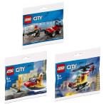 レゴ シティ 消防3種セット バギー ボート ヘリコプター LEGO CITY Fire 30361 30368 30566