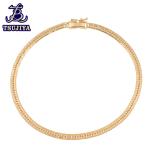  б/у A K18 плоский ножной браслет 8 поверхность cut Triple мягкая шляпа тип Class p цепь длина 24cm ширина 4.8mm 10.4g структура . отдел печать есть . магазин ломбард J2882