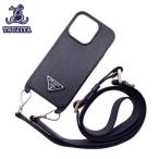  б/у AB PRADA Prada I Phone15Pro для кейс треугольник Logo plate черный . магазин ломбард S0990**