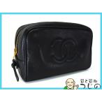 送料無料 シャネル 化粧ポーチ セカンドバッグ マルチケース キャビアスキン CHANEL 質屋 神戸つじの