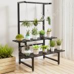 プランタースタンド アイアン 鉄製 ガーデンラック 屋外 錆びない 2段 3段 4段 横型 花台 フラワーラック 室内 おしゃれ 防サビ 観葉植物 組立簡単 植木鉢置き
