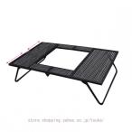 焚き火台 アウトドアテーブル 折りたたみ ファイアープレイステーブル キャンプファイヤー キャンピングラック ブラック キャンプ収納 コンパクト ロータイプ