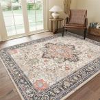 ショッピングアンティーク アンティーク 絨毯風 プリント ラグ アンティーク調 ヨーロピアン クラシック マット カーペット 敷物 ホットカーペット対応 床暖房対応 ウォッシャブル