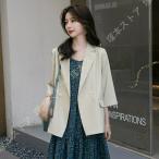  костюм жакет женский tailored jacket блейзер внешний хлопок лен длинный рукав формальный Short весна лето осень одноцветный большой размер свободно casual 