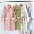 ナイトガウン レディース バスローブ ナイトウェア 春夏秋 長袖 フード付き 前開き ネグリジェ ロング丈 カジュアル 快適 肌に優しい 柔らかい お風呂上がり