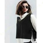  вязаный лучший женский свитер v шея большой размер без рукавов безрукавка модный симпатичный tops накладывающийся надеты красивый . простой casual осень-зима 