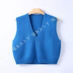  вязаный лучший женский v шея свитер безрукавка короткий одноцветный накладывающийся надеты модный мягкий симпатичный простой без рукавов casual choki осень-зима 