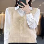  женский tops вязаный лучший свитер V шея безрукавка одноцветный мягкий модный симпатичный casual простой свободно надеты .. внешний накладывающийся надеты 