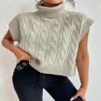  лучший женский вязаный с высоким воротником безрукавка накладывающийся надеты одноцветный свободно мода весна осень-зима tops без рукавов тянуть over теплый body type покрытие 